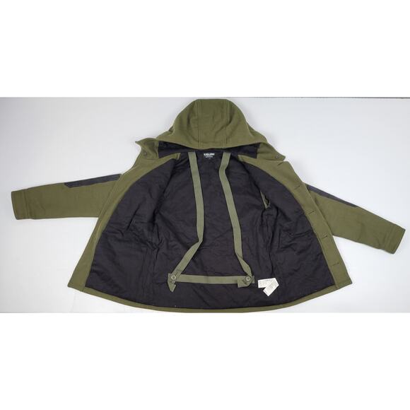 Izzue IZ-X04-Army Green Wool Blend Mens Large Button Military Style Heavy Jacket - Picture 8 of 16